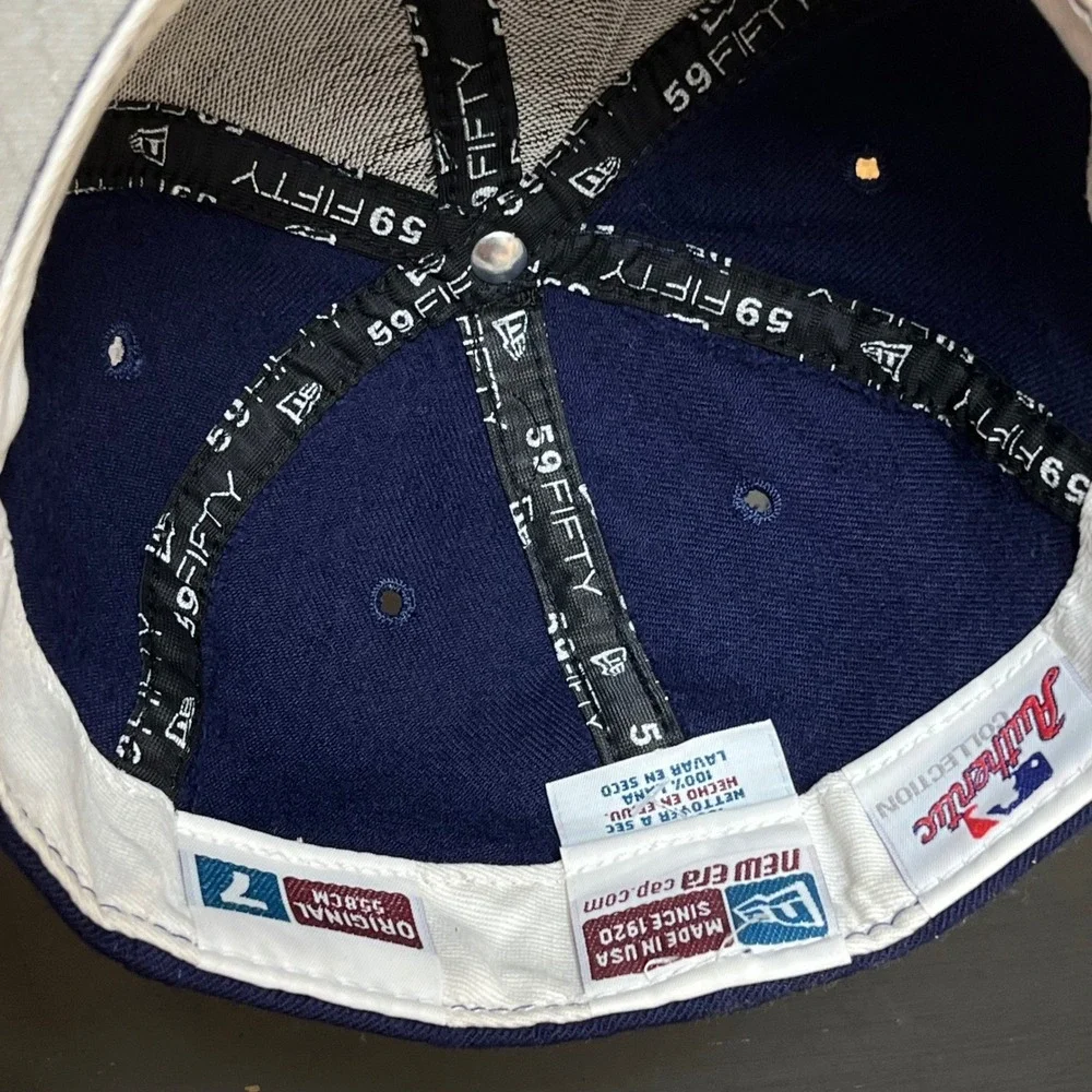 Vintage Milwaukee Brewers Hat new Era Navy Blue‎ Wool Fitted Size 7 Made in USA